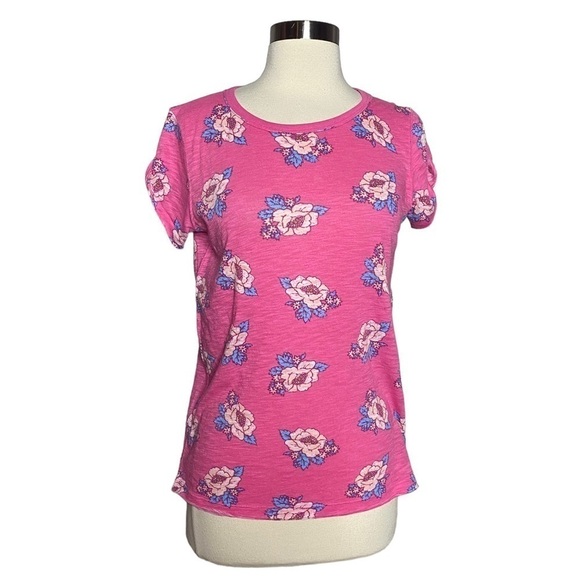 Free People We The Free Pink Floral Clare T-shirt - Picture 1 of 7